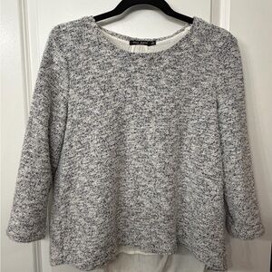 Max Jeans Black and Gray Textured Knit Top